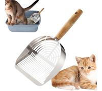 Paletta per Cassetta dei Bisogni del Gatto,Acciaio Inossidabile con Paletta Igienica per Animali Domestici - Setaccio Robusto con Manico Lungo Ergonomico per Pulizia Domestica, Interni e Viaggi