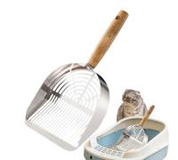 Paletta per Cassetta dei Bisogni del Gatto - Acciaio Inossidabile con Paletta Igienica per Animali Domestici - Manico Ergonomico Lungo, Strumento Resistente per Igiene Domestica e Viaggi