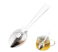 Paletta per foglie sciolte - Cucchiaio infusore per tè con filtro a rete, impugnatura estesa più ripida in acciaio inox, diffusore con fessura a rete ripida con vassoio di raccolta per gite in cucina