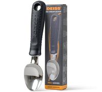 Paletta per gelati Deiss Pro, in acciaio inox con impugnatura in gomma morbida, design ergonomico perfetto per una presa facile, paletta per gelati resistente per cucchiaiare gelati duri e sorbetti