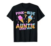 Paletta per gelato Gender Reveal rosa o blu Auntie Loves You Maglietta