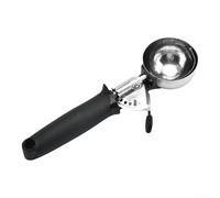 Paletta per gelato in acciaio inox con manico ergonomico per servire facilmente gelato, frutta, biscotti e pasta, progettato per un uso quotidiano affidabile e una facile manutenzione (nero)