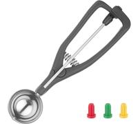 HENDI Porzionatore per gelato, manico 110mm per mancini, 1/40, cucchiaio, dosatore, paletta per gelato, ø45x221mm, nero, acciaio inox