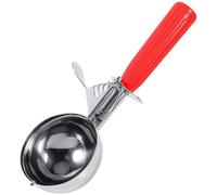 Paletta per gelato, pratica paletta in acciaio inox, per frutta, gelato, con manico in plastica, utensile da cucina (rosso, 5,2 cm)