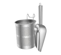 Paletta per ghiaccio in acciaio inox con supporto Set commerciale e uso | Include una paletta per ghiaccio in acciaio inossidabile e un apposito supporto per organizzare in modo ordinato