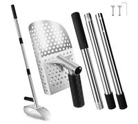 Paletta per la sabbia per il rilevamento di metalli, resistente paletta per metal detector in acciaio inossidabile con manico lungo, pala per rilevare metalli utilizzata per la caccia subacquea al