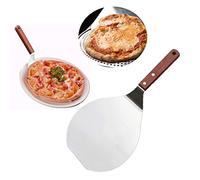 Paletta per pizza Hebudy Round Pizza Peel Pala per torta in acciaio inossidabile con manico in legno per cottura della torta per pane 7 pollici su forno a pietra per pizza e grill