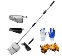 Paletta Per Pollaio | Pala Estendibile Per Deiezioni Di Galline,4 Teste Intercambiabili, Attrezzo Ergonomico Multiuso Per Animali Domestici E Pollame