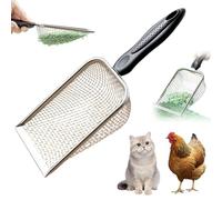 Paletta per pollaio per sabbia, paletta per cacca di pollo con rete da 3,8 mm e 5 mm, rastrello in metallo e strumento per paletta per pollo, paletta per setacciare cacce, forniture per pollo