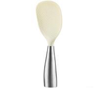 Paletta per riso con testa in silicone modellato di precisione e manico in acciaio inossidabile lucidato ottimizzata per resistenza al calore e posizione igienica di conservazione (A)