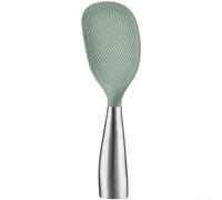 Paletta per riso con testa in silicone modellato di precisione e manico in acciaio inossidabile lucidato ottimizzato per resistenza al calore e posizione igienica di conservazione (B)