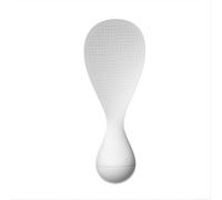 Paletta per riso in silicone per alzarsi in piedi, cucchiaio da portata antiaderente per cuociriso - utensile da cucina resistente al calore, 17,6 cm (bianco)