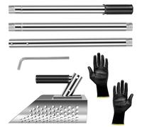 Paletta per sabbia per il rilevamento di metalli, paletta per la sabbia in acciaio inossidabile, paletta per sabbia con manico lungo con guanti, pala manuale per la sabbia da spiaggia, strumento di