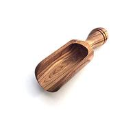 Paletta per sale lunghezza 9 cm, paletta per spezie, cucchiaio dosatore per farina, manico rotondo in legno d'oliva fatto a mano