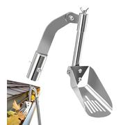 Paletta telescopica per grondaia, in acciaio inox, strumento di pulizia per grondaie, affidabile, regolabile, 8 x 12 cm, per la pulizia del giardino e case a schiera
