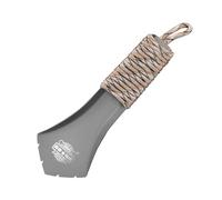 Paletta ultraleggera TA2 in titanio, pala da campeggio, da giardino, da campeggio, da campeggio, con corda antiscivolo, per escursioni all'aria aperta