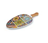 Paletta Vassoio in Porcellana con Manico in Legno 26 cm