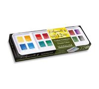 Palette 12 Acquerelli Extrafini Al Miele Granulati Set In Metallo