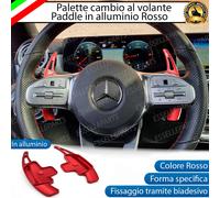 PALETTE CAMBIO AL VOLANTE PER MERCEDES CLA C118 ALLUMINIO PADDLE LEVE ROSSO