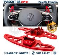 PALETTE Cambio al Volante per VW Passat B8 Restyling Ricambio Alluminio Rosso