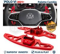 PALETTE Cambio al Volante per VW Polo 6 Restyling Leve Ricambio Alluminio Rosso