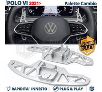 PALETTE Cambio al Volante per VW Polo 6 Restyling Leve Ricambio Alluminio Silver