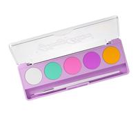 Palette colori fluorescenti per corpo con 5 colori solubile in acqua per viso e occhi, include un pennello per le donne Palette trucco per Halloween