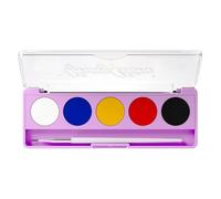 Palette colori fluorescenti per corpo con 5 colori solubile in acqua per viso e occhi, include un pennello per le donne Palette trucco per Halloween