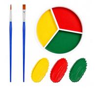 Palette di colori per viso e corpo, rosso, verde, giallo, 3 colori con 2 | Prestazioni cromatiche di lunga durata con sfumature sfumabili, festival, feste, eventi sportivi e face art creativa