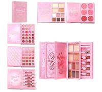 Palette di libri per trucchi - Set tutto in di ombretti, fard, illuminante e 6 lucidalabbra, set di cosmetici portatile con specchio, di trucchi pigmentata professionalmente per look cre