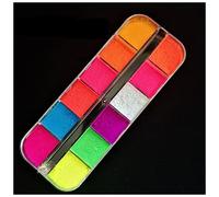 Palette di ombretti 12 colori fosforo fluorescente al neon pigmento occhio ombra trucco tavolozza lucido lucentezza ombra viso corpo nail art polvere cosmetici Palette di ombretti