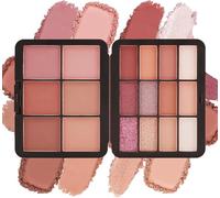 Palette di ombretti fard 18 colori glitter ombretto blush cipria, resistente al sudore a lunga durata, non grassi, opachi e brillanti, per la festa della mamma, 02