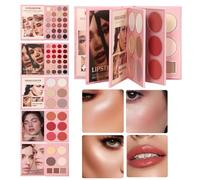 Palette Di Ombretti Per Il Trucco,Kit Di Cosmetici Blush A 5 Strati Con Design A Libro - Kit Per Il Trucco - Per Donne Ragazze Principianti Appassionati Routine Quotidiana Matrimonio Festa