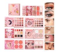 Palette di ombretti - polvere illuminante a lunga durata e abbagliabile, stile libro, bronzer, trucco per ragazze, principianti, compleanno, San, matrimonio, appuntamento, festa