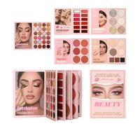 Palette di ombretti, resa cromatica uniforme, 13,3×18,6×3,2 cm, palette per trucco occhi viso fard colorato, set di 55 glitter colorati, adatta ai principianti, per feste, uso quotidiano, vacanze