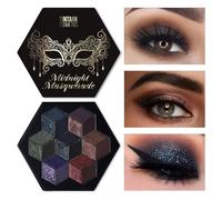 Palette di Ombretti Smokey Occhi Neri, Palette di Ombretti Scuri per Make up Halloween Goth con Glitter, Shimmer e Matte, Midnight Masquerade 21 Colori Brown, Neutrali e Nudi, Senza Talco