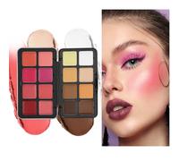 Palette di Ombretti, Trucco Multiuso 16 Colori per Sguardo e Guance, Fondotinta Bronzer Contorno Guance Impermeabile per Donne Ragazze Viaggio Feste Matrimonio Occasioni Speciali