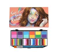 Palette di pittura per viso e corpo, set di trucco a base d'acqua, con 12 colori, set di colori sicuri e ad asciugatura rapida, per bambini, adulti, Halloween, carnevale, scuola, eventi