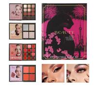 Palette di trucco colorato - 4 strati di lunga tenuta, pieghevole, multifunzione, ombretto, contorno e blush, per artisti, donne mature, matrimoni, balli, uffici, feste, viaggi,