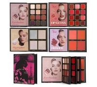 Palette di trucco Highlighter, 4 strati di lunga tenuta, pieghevole, multifunzione, ombretto, palette blush e highlighter, per artisti, donne mature, matrimoni, balli di fine anno, ufficio, serate