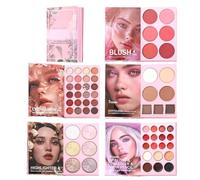 Palette di trucco - Highlighter in 6, stile libro, ventiquattro ombretti glitterati, per donne e ragazze, trucco da viaggio, bellezza, sera, uso quotidiano e palcoscenico