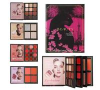 Palette Di Trucco Libro | 4 Strati Pieghevole Multifunzione Prodotti Di Bellezza | Palette Blush E Highlighter | Per Donne Mature Matrimonio Ballo Ufficio Serate Quotidiana
