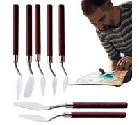 Palette Knives For Painting, Art Spatula Knives Kit, 7 palette Knife Set, legno Handle Painting Knives, Olio Painting Accessories, Color Mixing Tools, Smearing e Spreading Knives, Decorating Palett