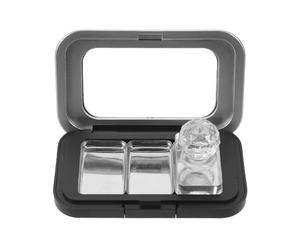 Palette Occhi e Fard Ricaricabile a Tre Scomparti con Finestra | Plastica e Meccanismo Magnetico, Coperchio Trasparente e Piastra Integrata, per Kit Make-up