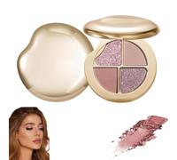 Palette occhi e guance 4 colori metallizzati e brillanti, ombretti e illuminanti, kit per il contouring, polvere per il contouring naturale, tenuta tutto il giorno