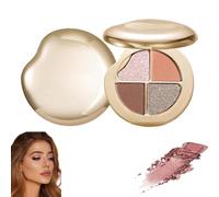 Palette occhi e guance 4 colori metallizzati e brillanti, ombretti e illuminanti, kit per il contouring, polvere per il contouring naturale, tenuta tutto il giorno