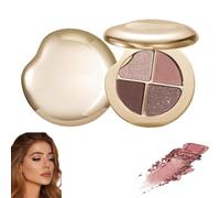 Palette occhi e guance 4 colori metallizzati e brillanti, ombretti e illuminanti, kit per il contouring, polvere per il contouring naturale, tenuta tutto il giorno