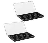 Palette Ombretti Vuota 24 Scomparti Nera 2 Pezzi Ricaricabile | As, Abs, Pp, Contenitore Cosmetici per Blush, Viaggi Vacanze, Artisti Makeup, Appassionati, Formato Tascabile