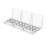 Palette Ombretti Vuota Quadrata a 6 Scomparti con Porta Pennello | Ps Trasparente, Confezione da 3 Set, per Make-up Quotidiano e Test Campioni