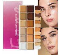 Palette per contouring, palette di fondotinta in crema a 12 colori, trucco per il viso per ufficio, matrimoni, appuntamenti, feste, balli scolastici, viaggi, artisti per pelle matura sotto gli occhi